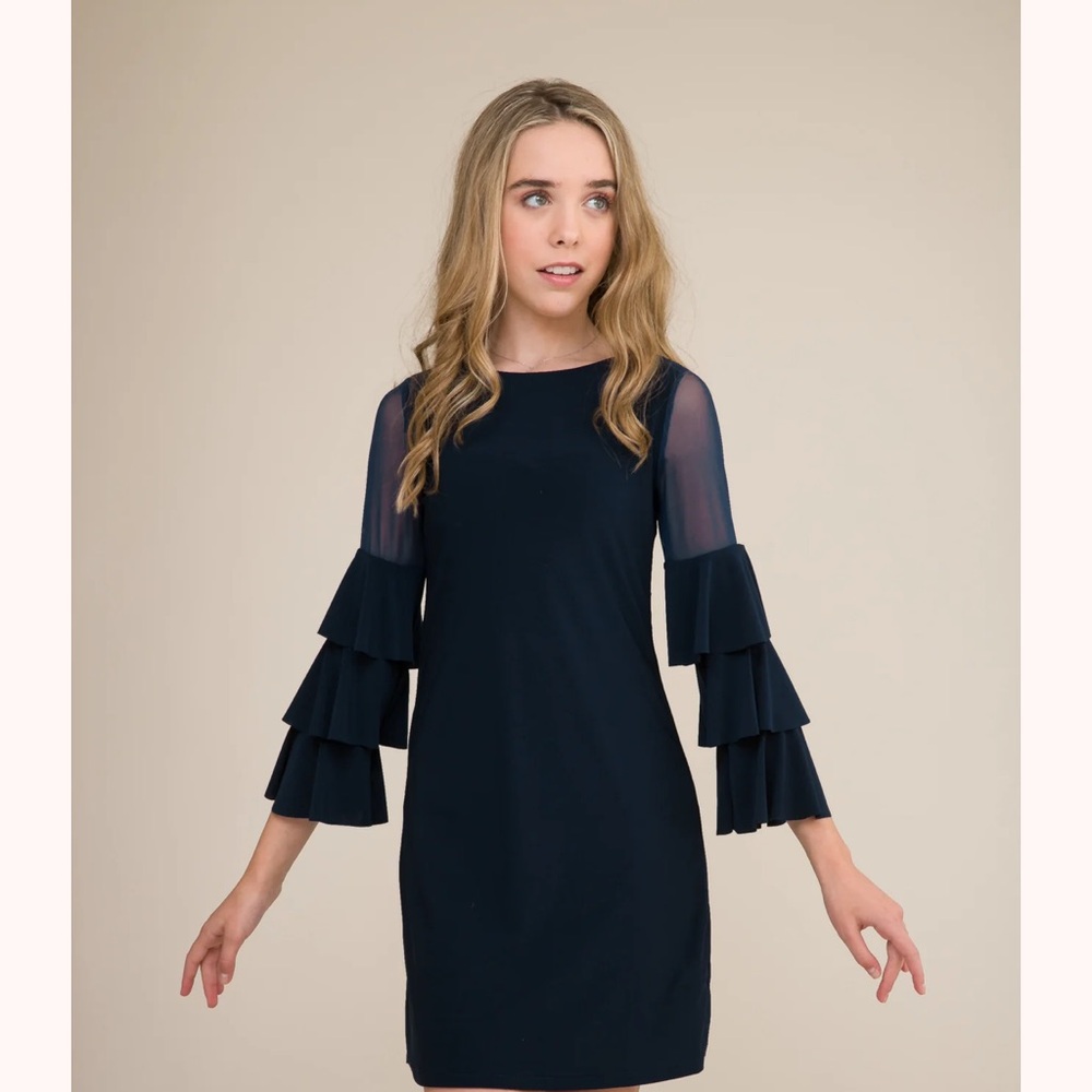 Un Deux Trois Navy Blue Kids Formal Dress